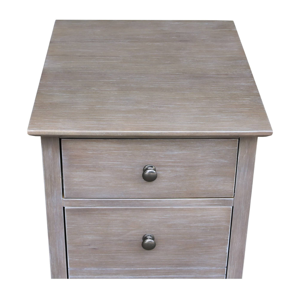 Washed Gray Taupe Two Drawer File Cabinet J971788