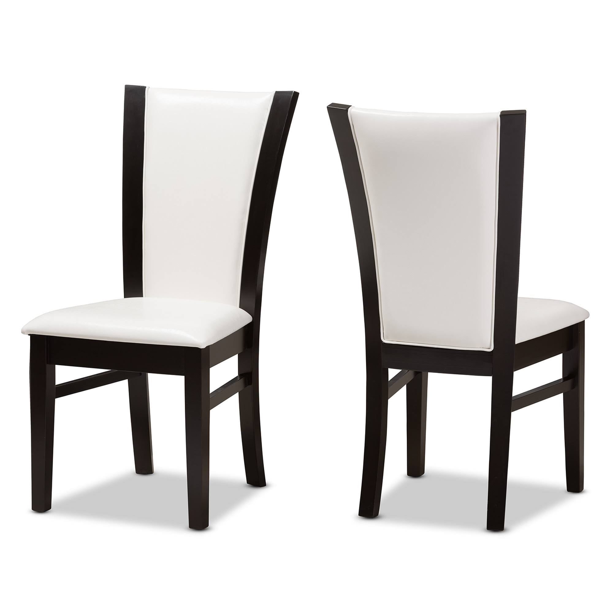 5-Piece White Faux Leather Dining Set P430