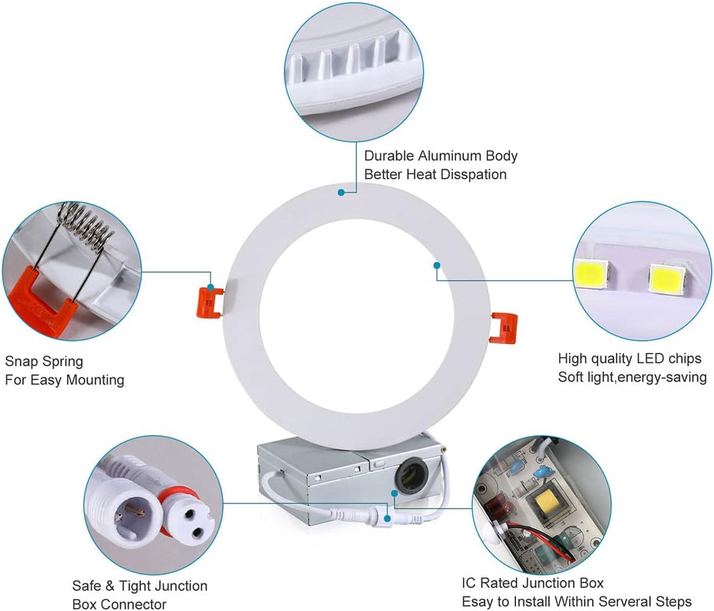 Recessed LED Ceiling Light Downlight with Junction Box W3922