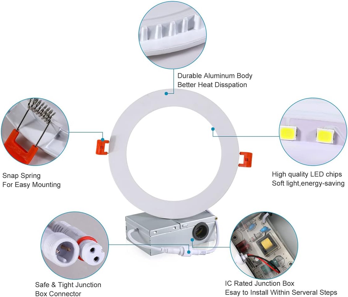 Recessed LED Ceiling Light Downlight with Junction Box W3922