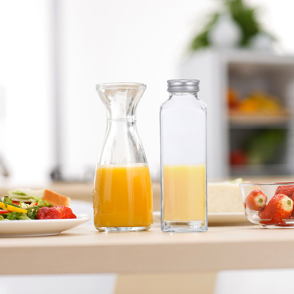 6 Pcs Glass Storage Bottles with Lid Y480775