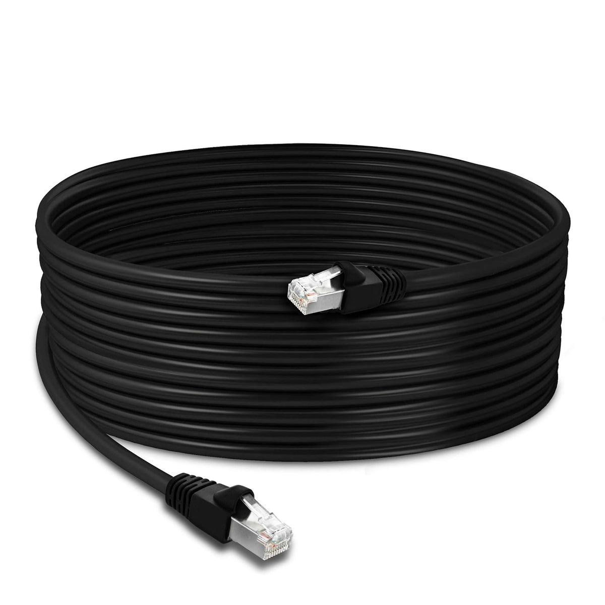 Cat6 Outdoor Ethernet Cable 250ft 23AWG Pure Copper FTP LLDPE Waterproof Direct Burial UV Resistant Y95693