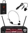 UHF-4 Wireless Headset and Lapel Microphone System with True Diversity, 2 Microphone Bundle F192