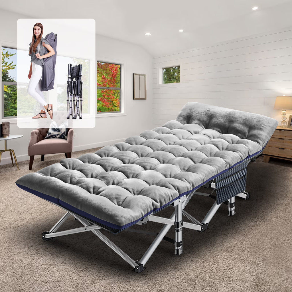 Folding Camping Cot with Mattress and Carry Bag A19949
