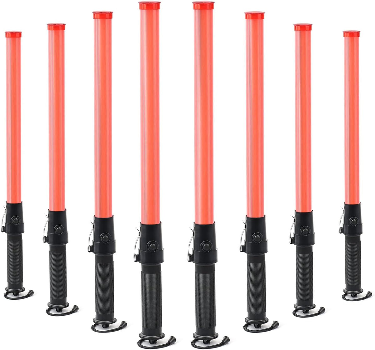 8 Pack 21-inch Safety Traffic Control Wand with 2 Flashing Modes J75506