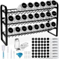 Spice Rack with 24 Empty Spice Jars, Standing or Wall Mounted Organizer Q755