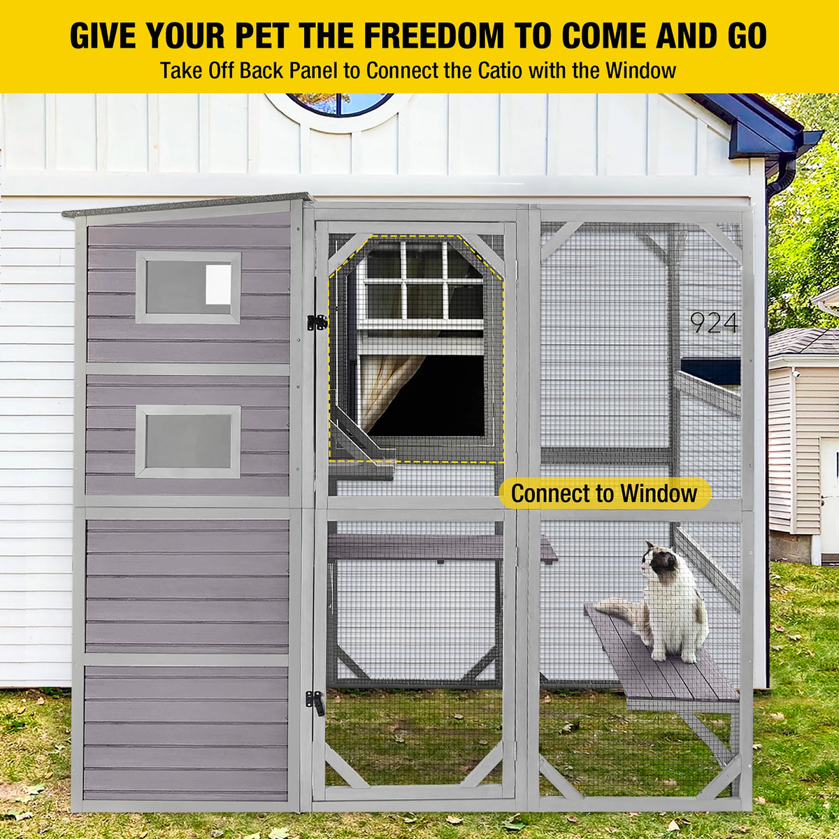70''H 4 Tiers Outdoor Cat Cage B642296