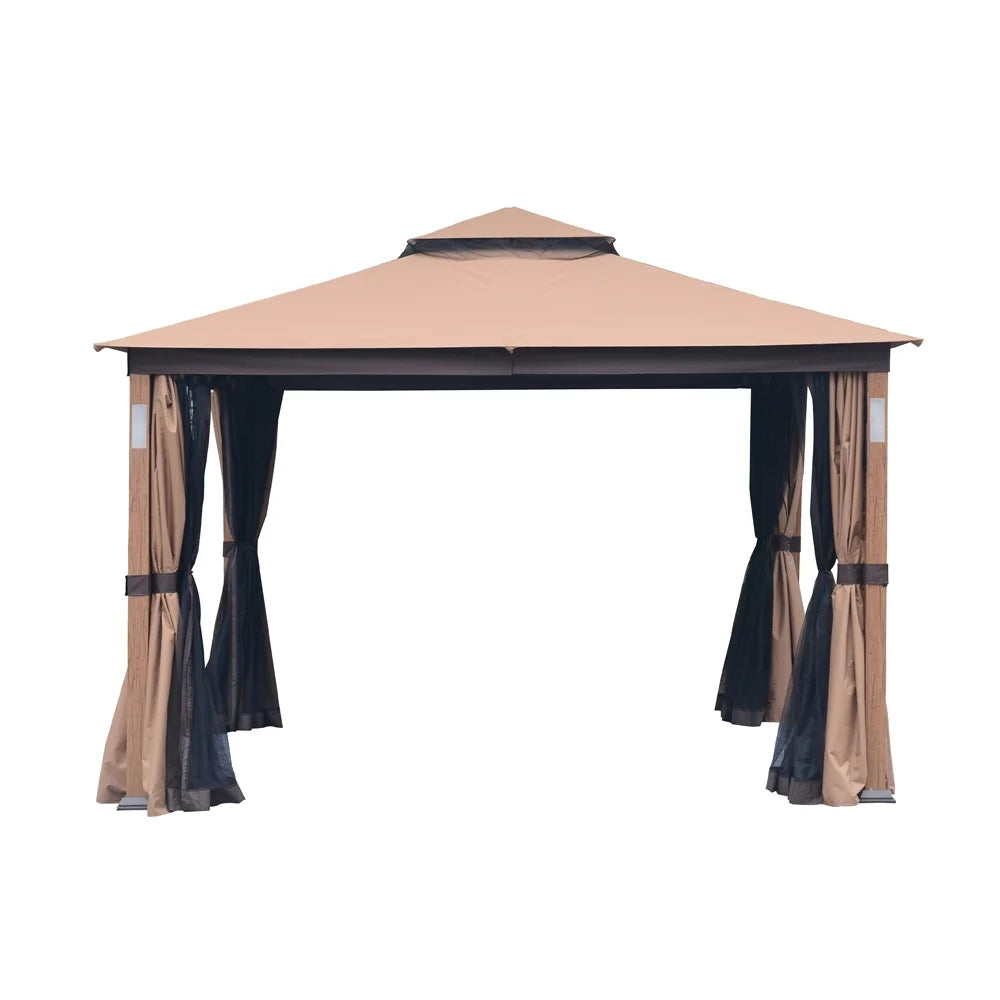 10x12 Gazebo Soft Top Canopy Tent with Mosquito Netting Q916