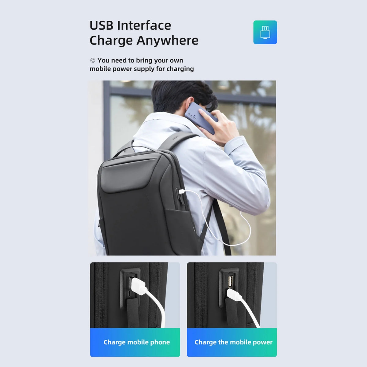 Waterproof Multi Function Backpack with Laptop Interlayer K13517