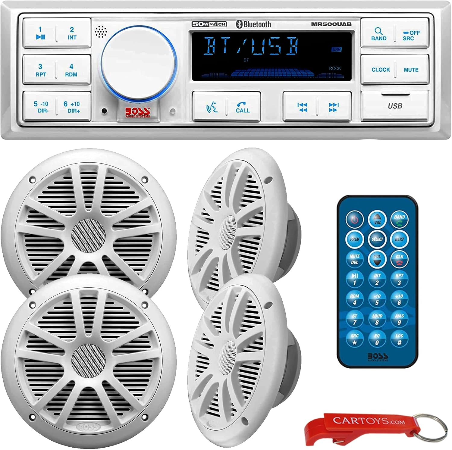 Marine Stereo & Four Speakers Boat Audio Bundle with Bluetooth M875458
