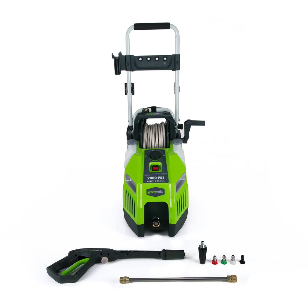2000-PSI 13 Amp 1.2-GPM Corded Electric Pressure Washer with Hose Reel O37748
