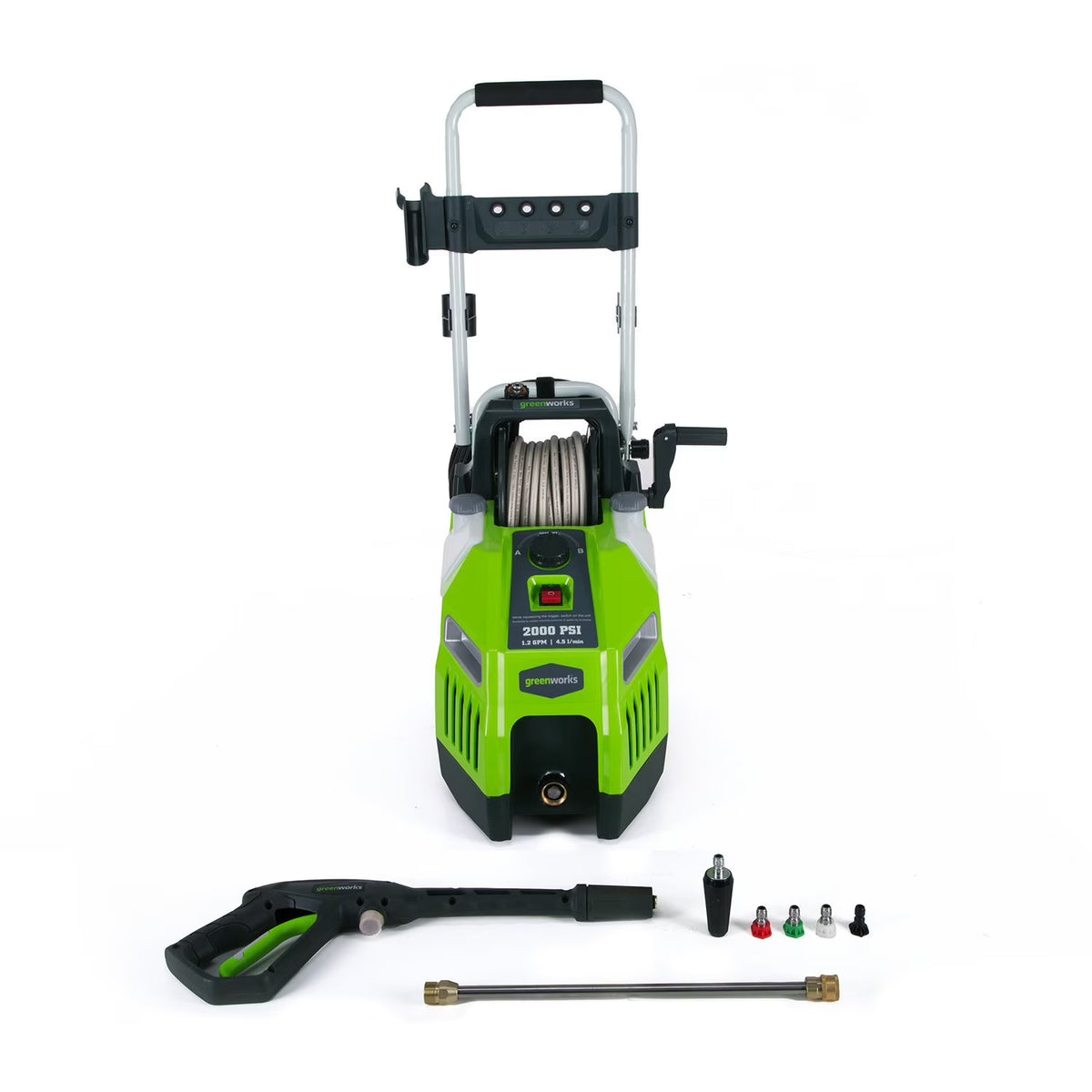 2000-PSI 13 Amp 1.2-GPM Corded Electric Pressure Washer with Hose Reel O37748