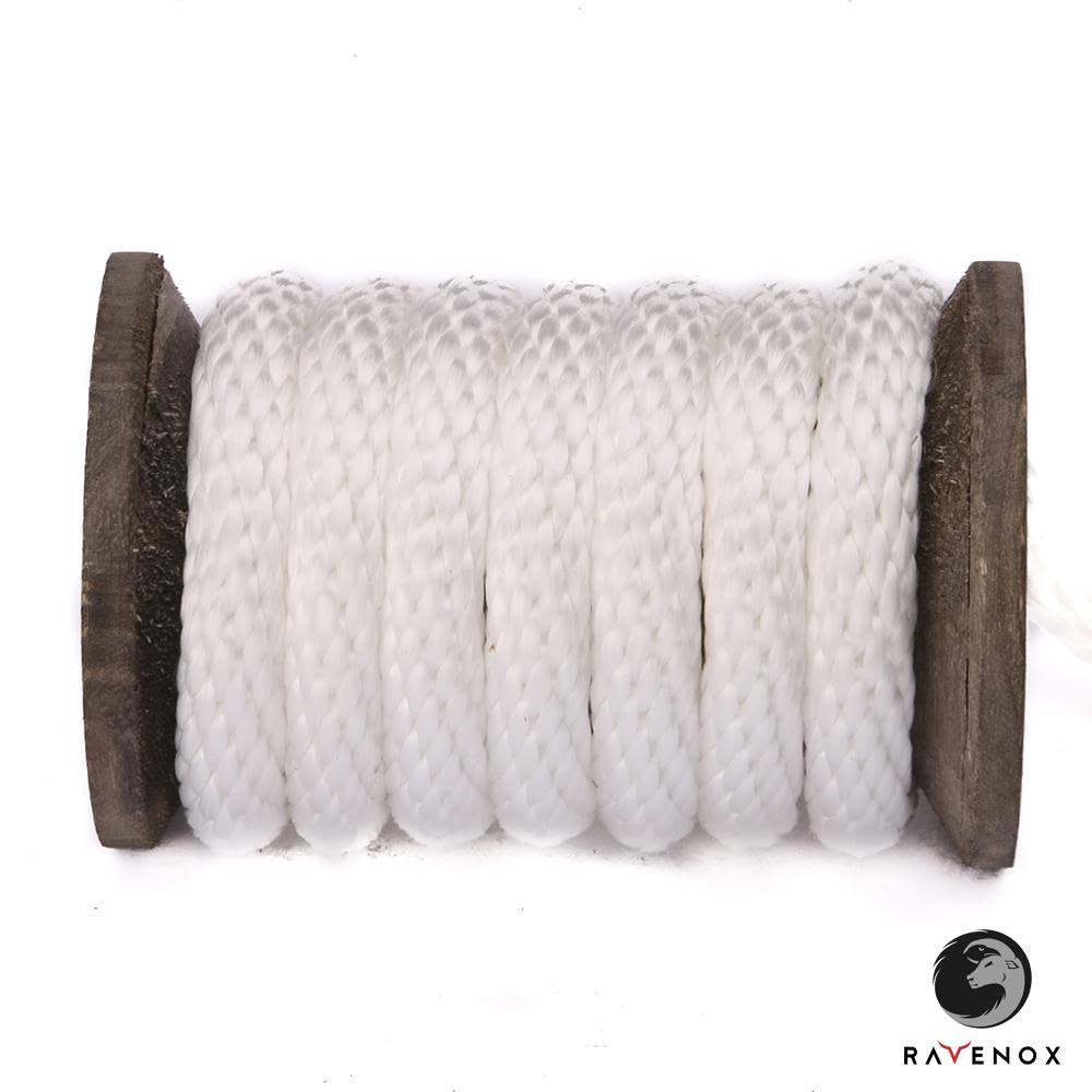 White Solid Braid Polyester Rope 1/4-Inch x 1000-feet O79466