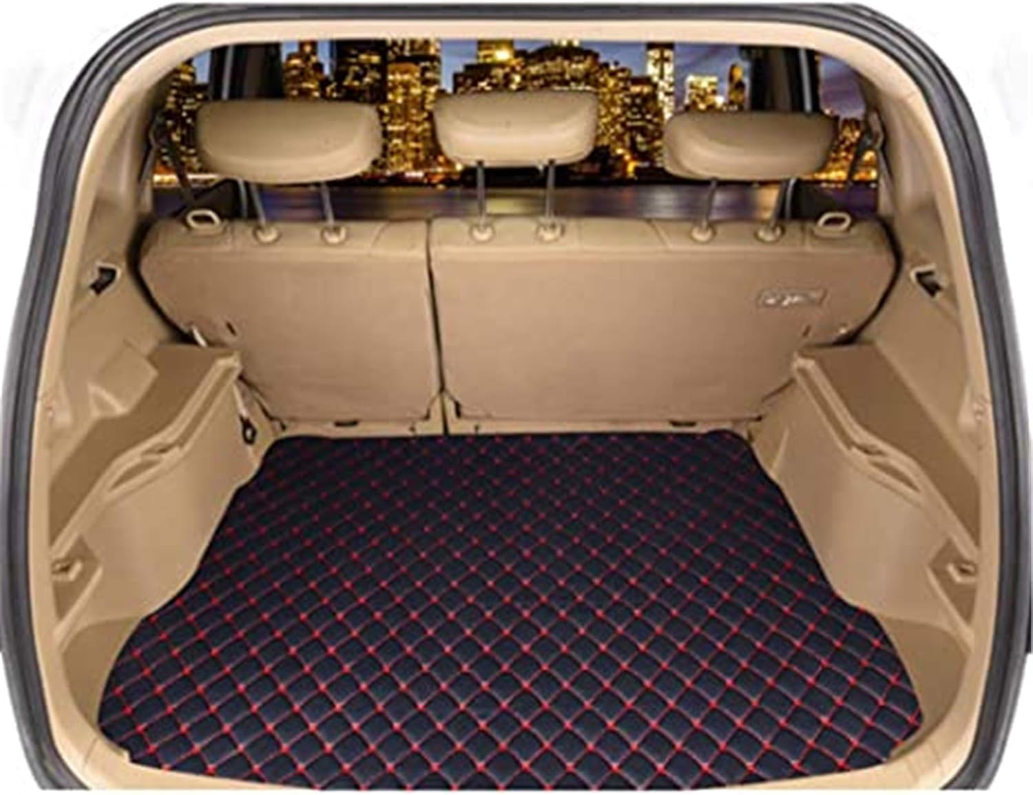 Purple Leather Full Car Floor Mats with Cargo Mat T726528