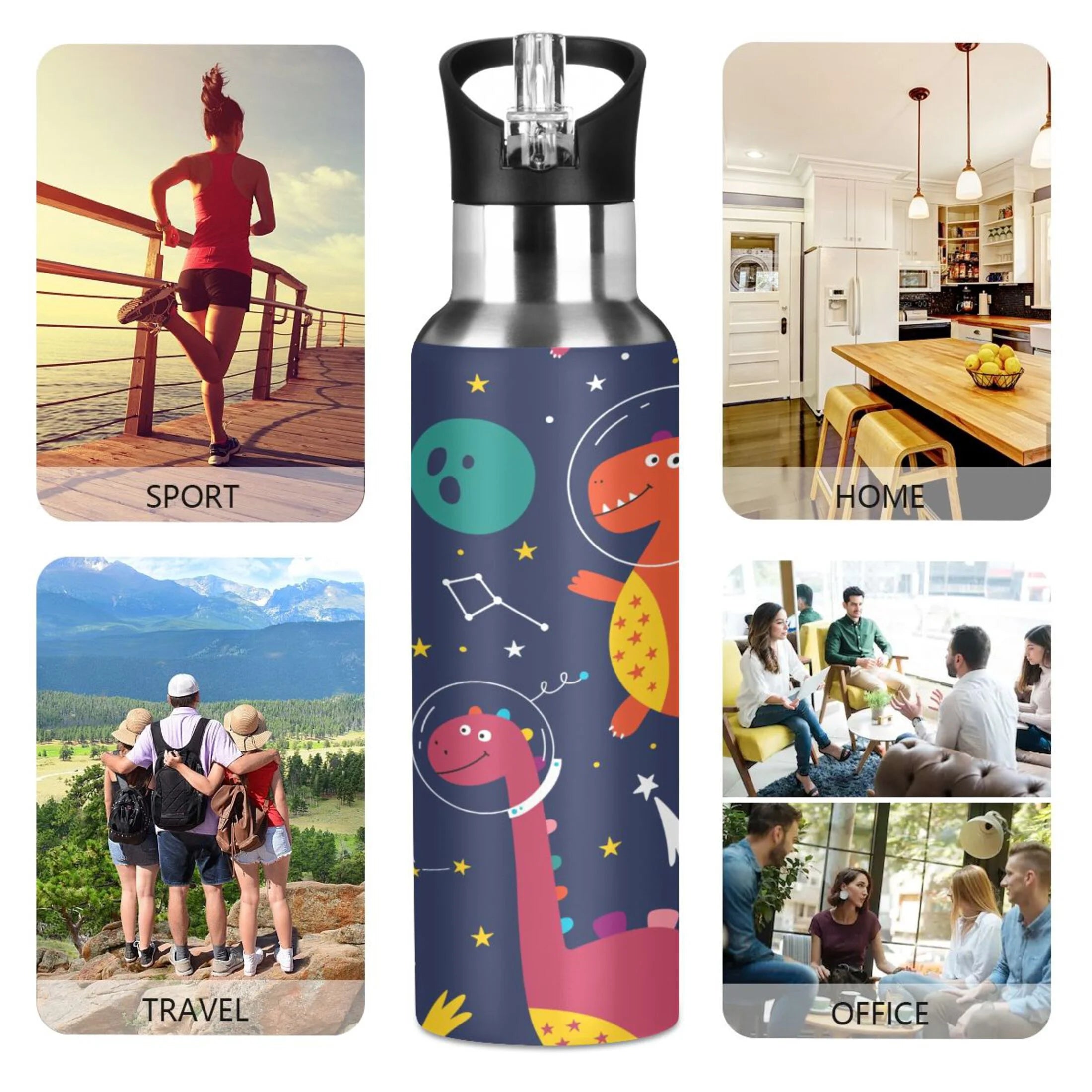 Stainless Steel Insulated Water Bottle with Straw Lid I198