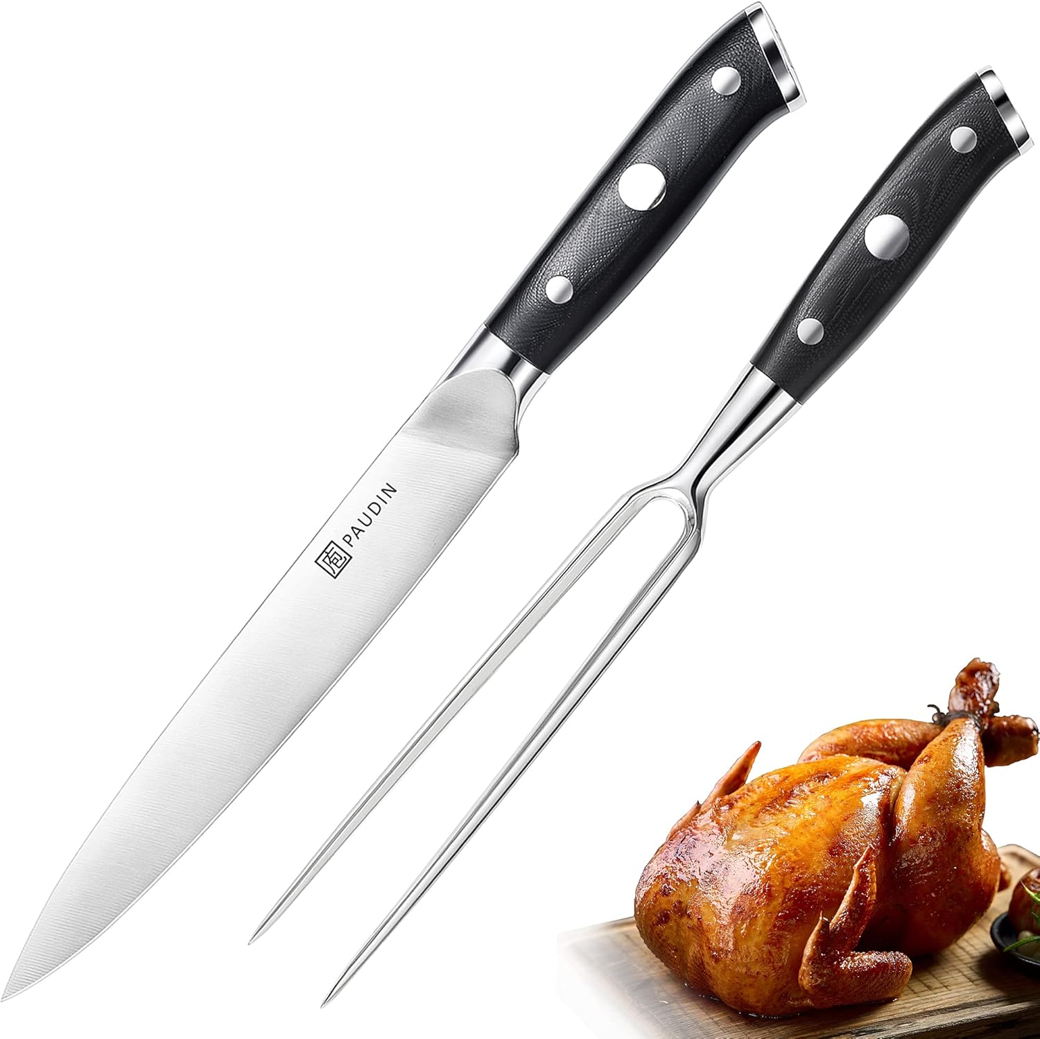 Carving Knife and Fork Set, German High Carbon Stainless Steel, Full Tang K596656