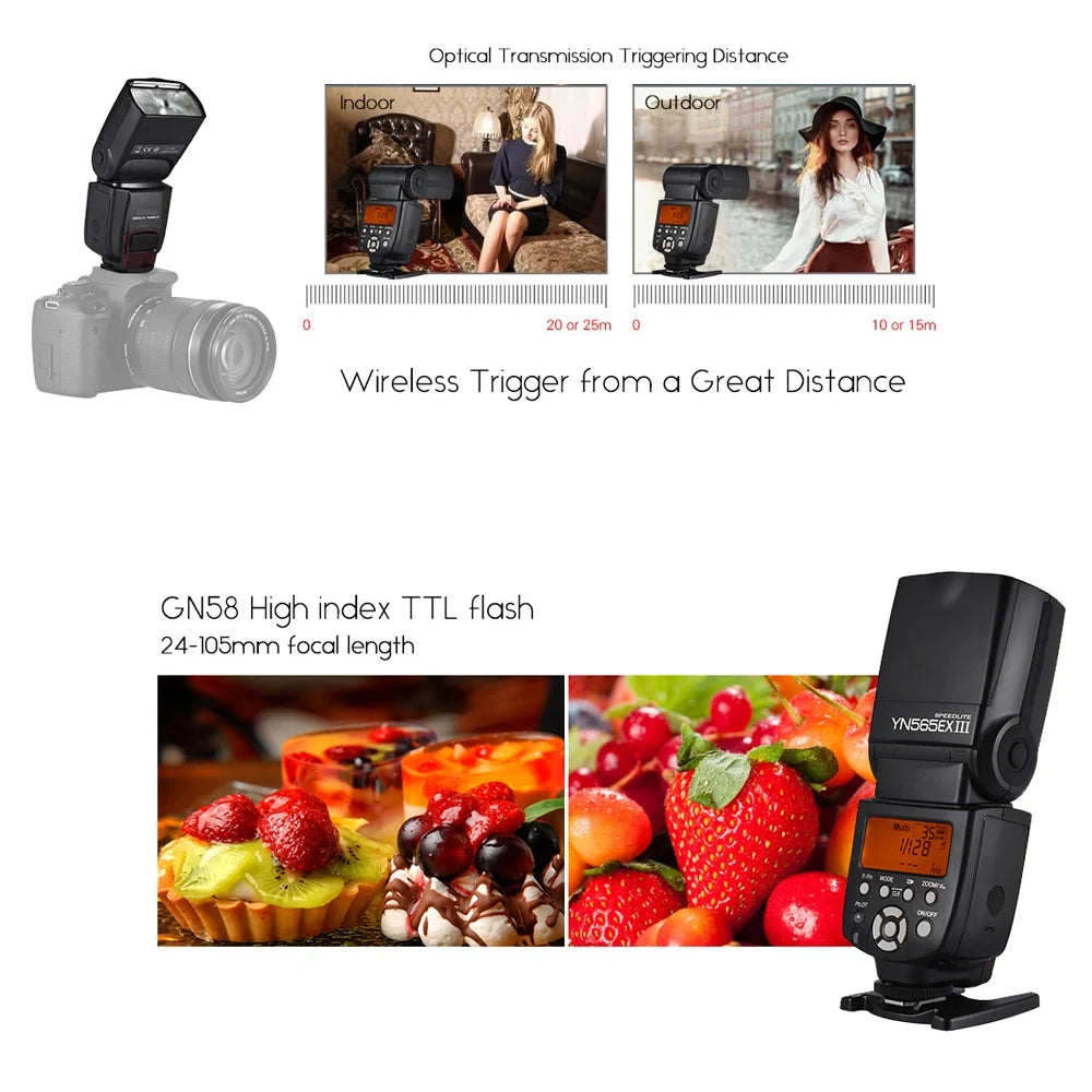 Wireless TTL Slave Flash Speedlite GN58 for DSLR E8286