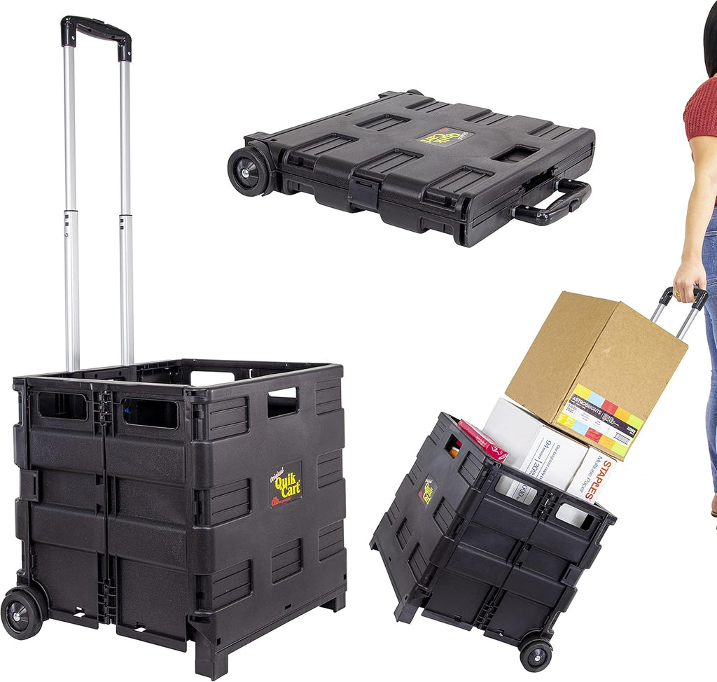 Black Heavy Duty Collapsible Utility Cart with Seat F100423
