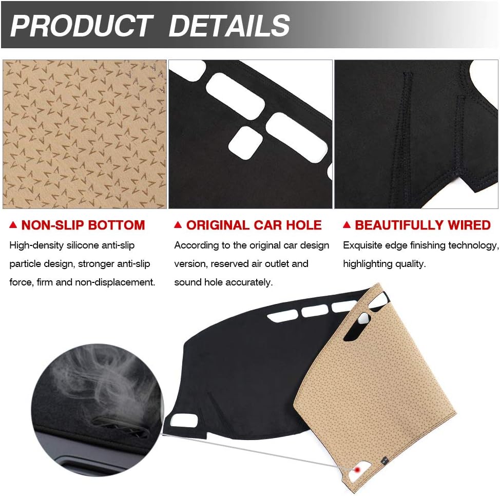 Flannel Dashboard Cover Nonslip Dash Mat Protector Y55586