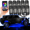 6 Pods RGB LED Rock Lights with Bluetooth, Waterproof for Car Z243772