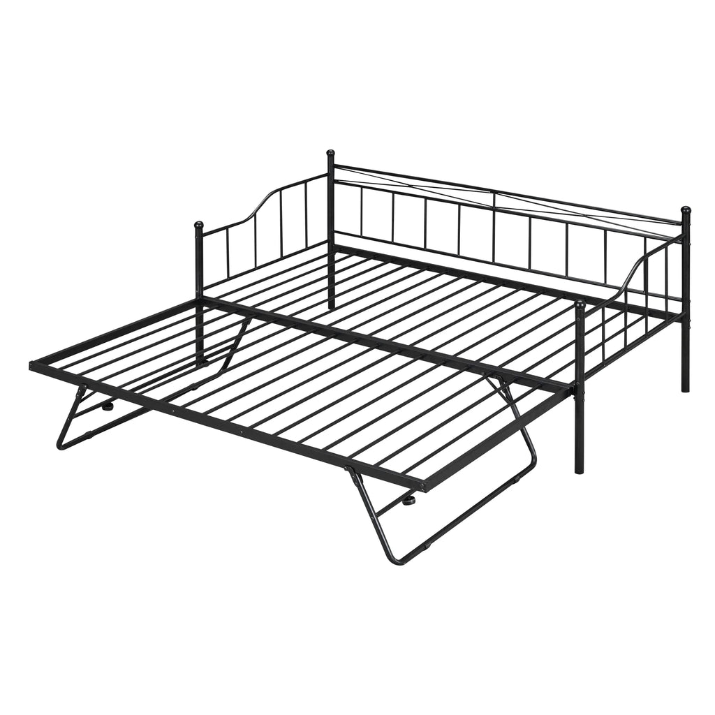 Black Twin Size Metal Daybed with Trundle E633070