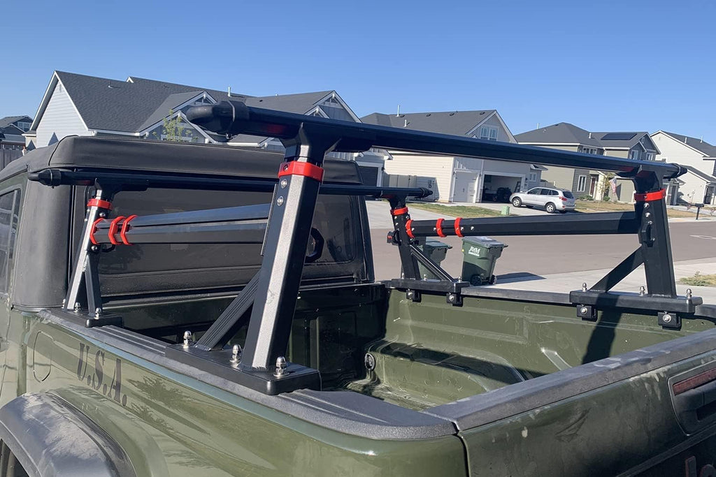 Universal Adjustable-Height Aluminum Truck Bed Rack with Side Rails Z61554
