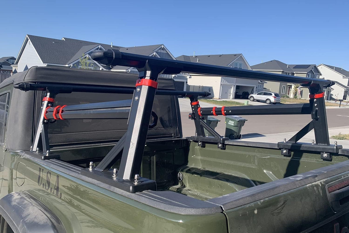 Universal Adjustable-Height Aluminum Truck Bed Rack with Side Rails Z61554