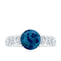 London Blue Topaz and Diamond Engagement Ring, 10K White Gold Z700075