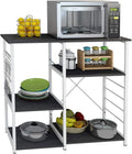 3-Tier Black Kitchen Baker's Rack Microwave Oven Stand Storage Cart Workstation Shelf U605