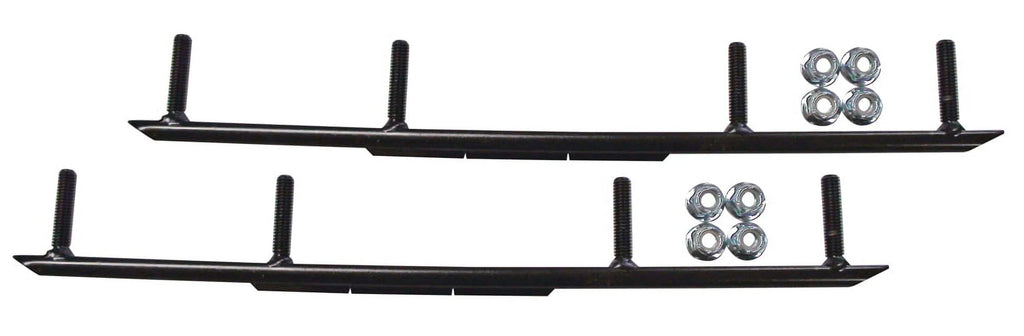 Green MTX Snowmobile Skis with 6" Round Bars Complete Kit D8875