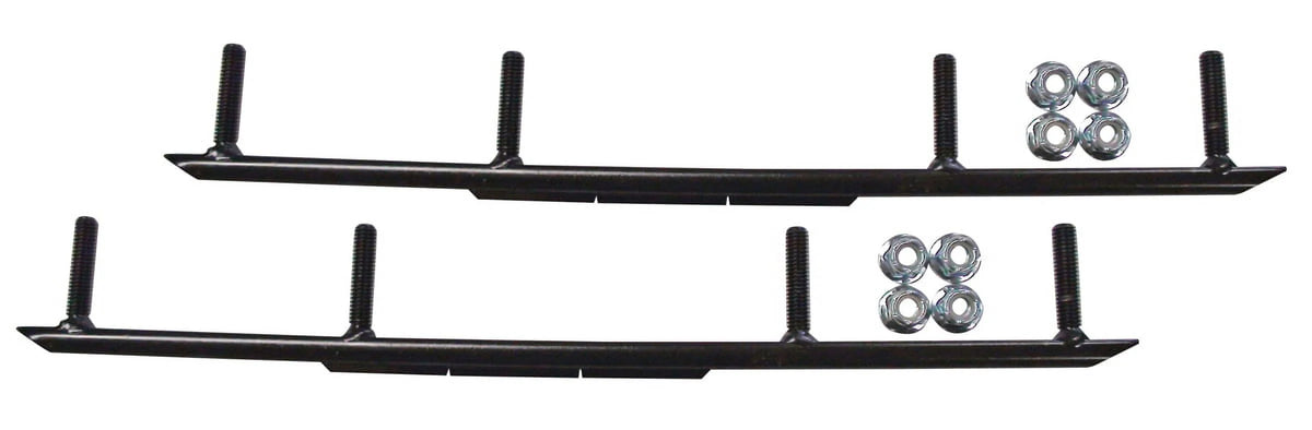 Green MTX Snowmobile Skis with 6" Round Bars Complete Kit D8875