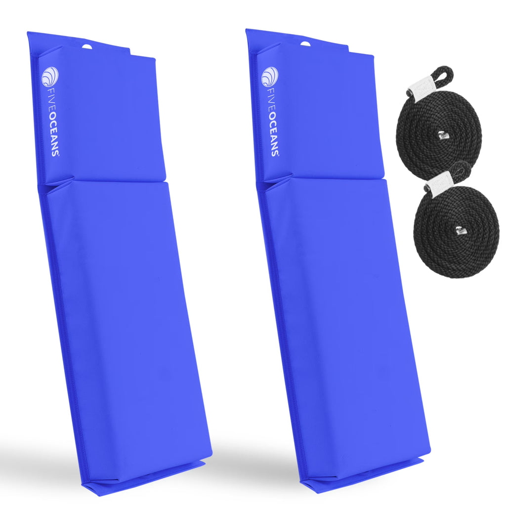 Blue 2-Pack 24-Inch Waterproof PVC Boat Fender with Storage Bag I587