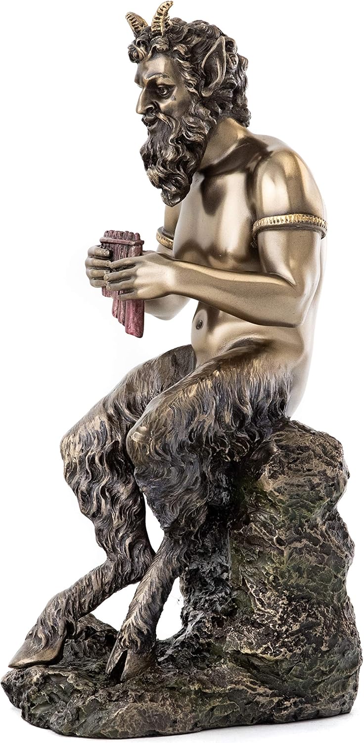 Pan the Faun Statue, 9.5-Inch Cold Cast Bronze Figurine A2982