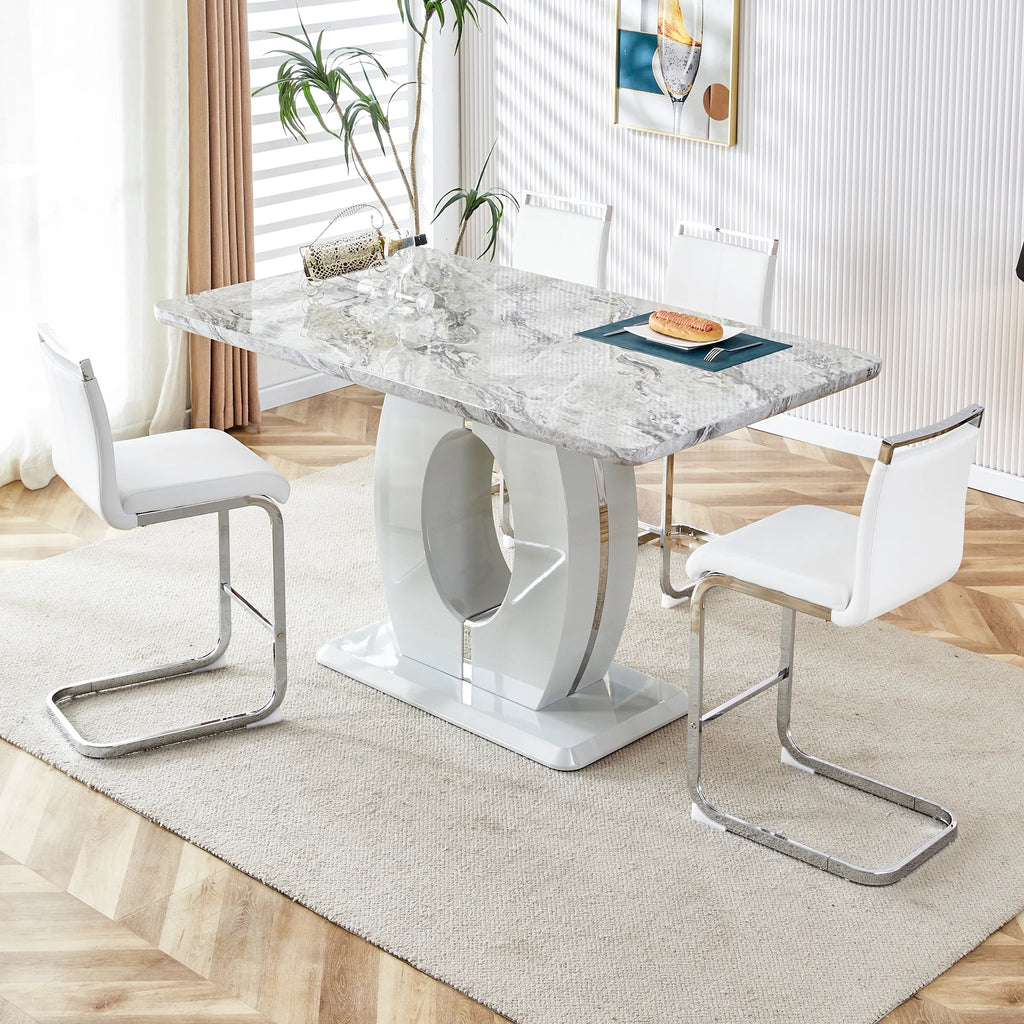 White Leather Counter Height Bar Stools Set of 2 I7621