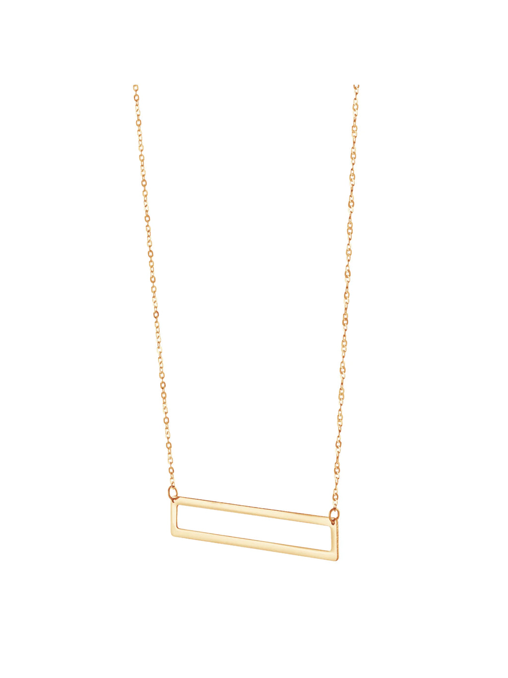 Rectangular Bars Pendant Necklace in 14kt Yellow Gold, 18" L2072
