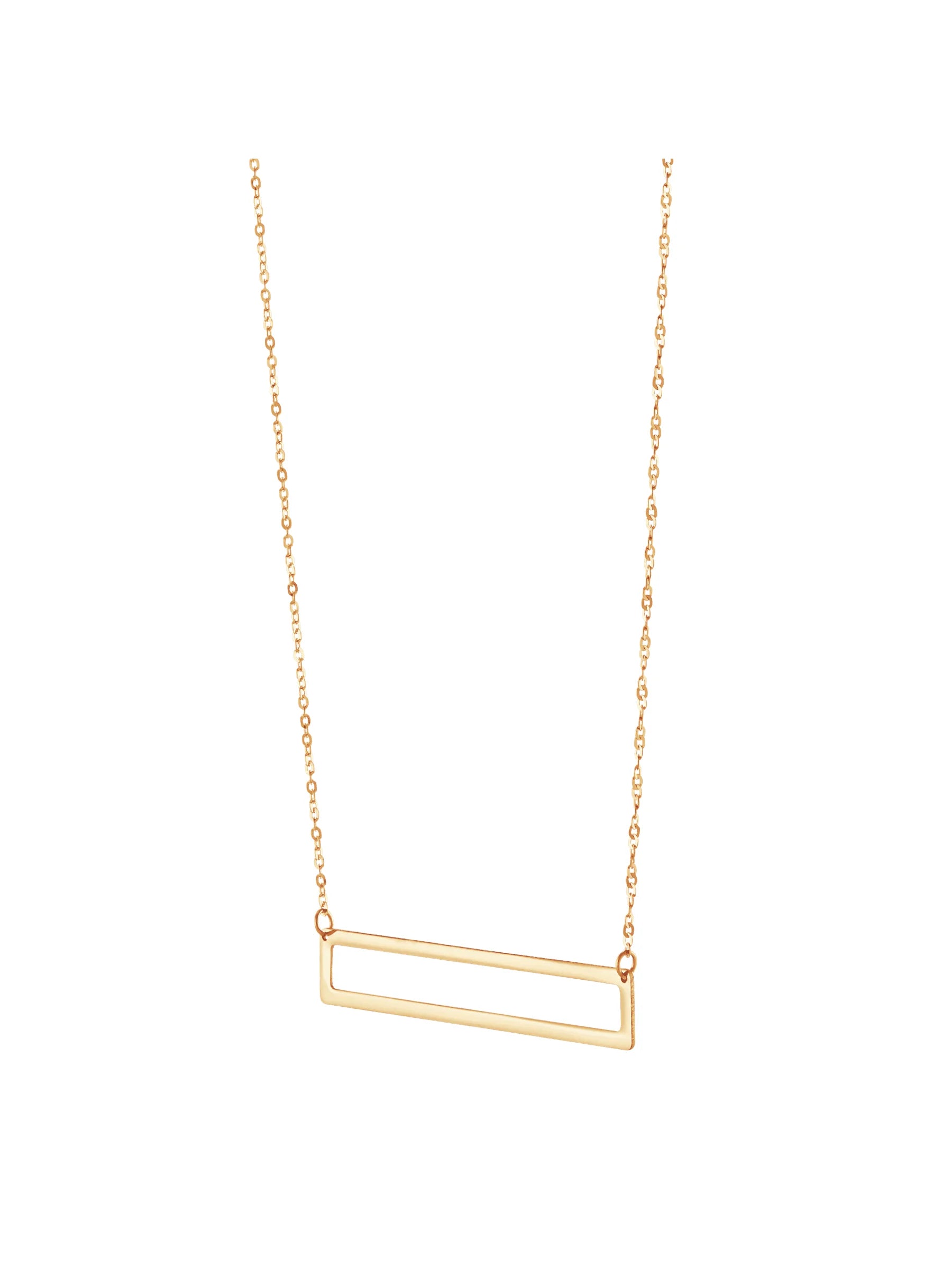 Rectangular Bars Pendant Necklace in 14kt Yellow Gold, 18" L2072
