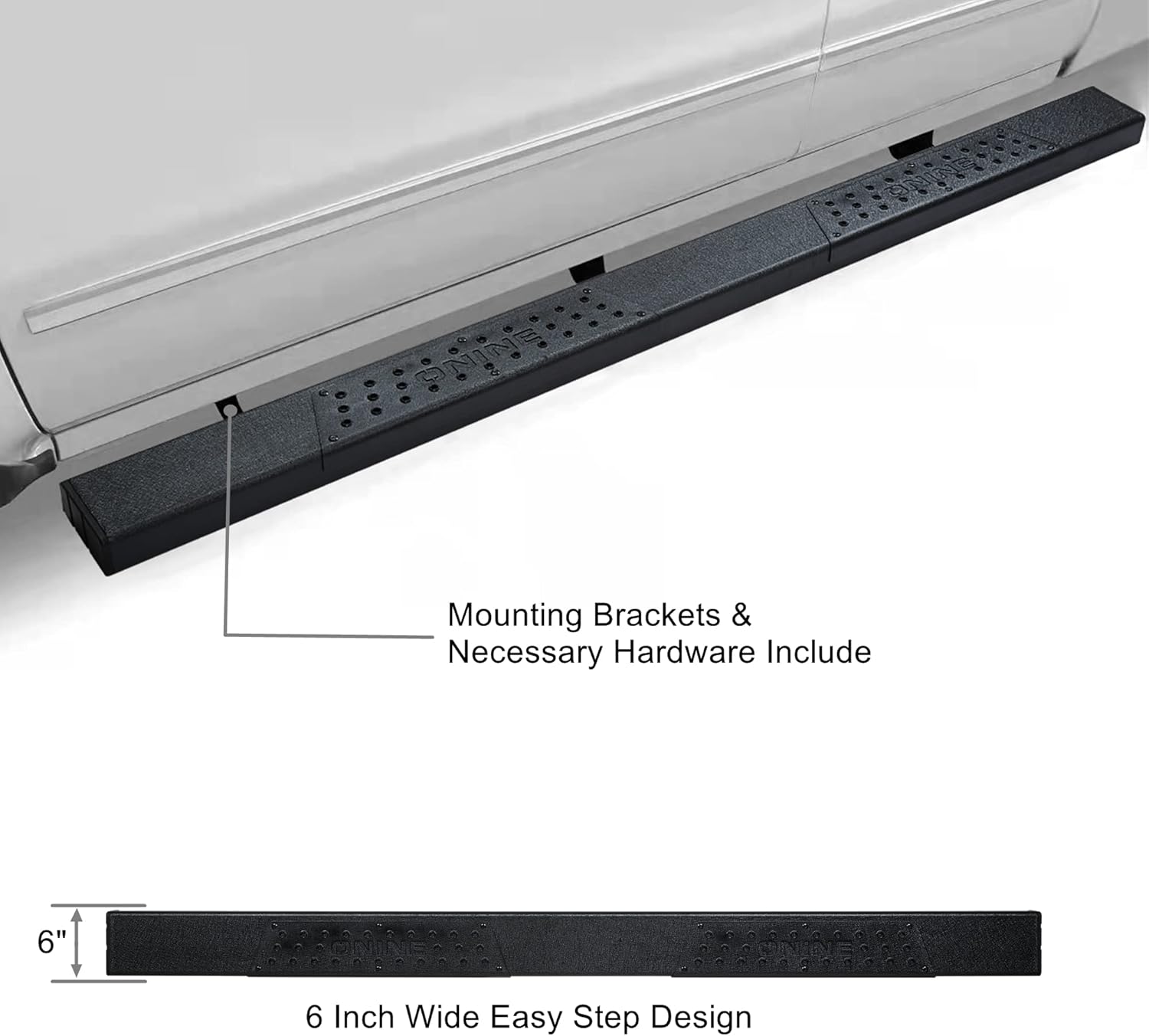 6" Texture Black Side Step Nerf Bar F34582