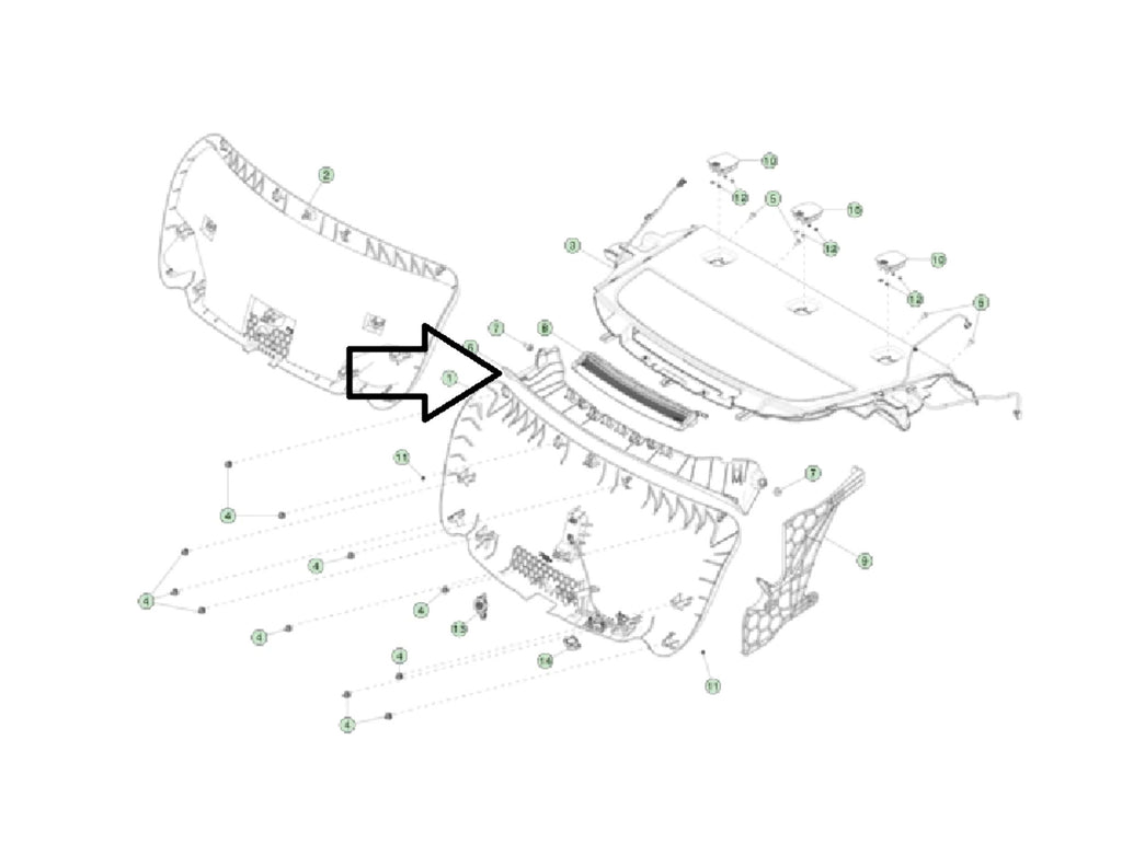 Rear Trunk Garnish Trim Cover Panel A634