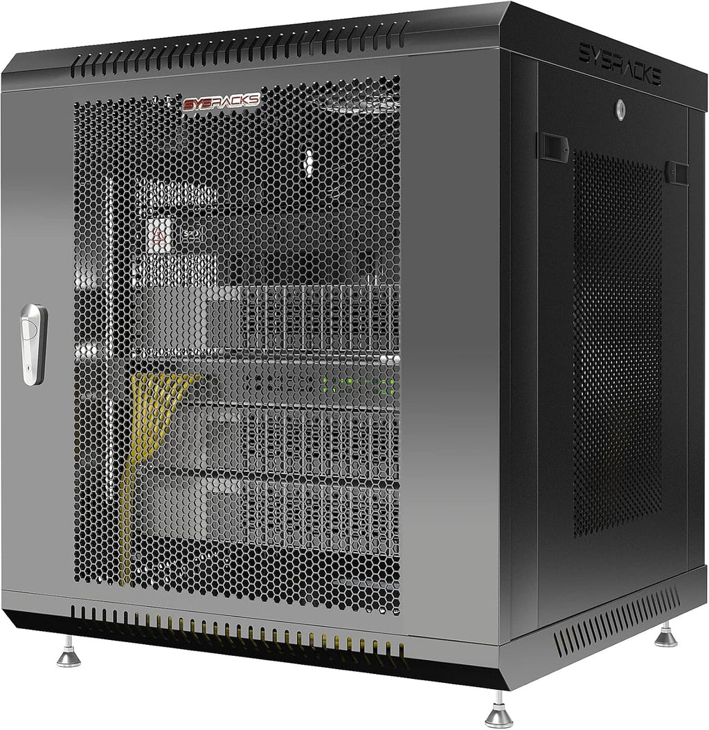 Locking Wall Mount Server Rack 12U with Casters and Shelf V780