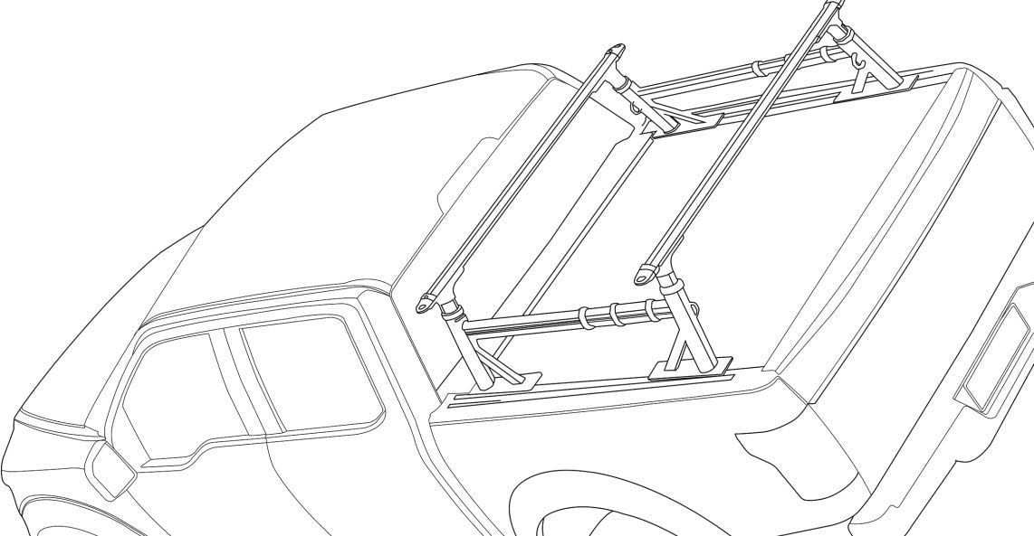 Universal Adjustable-Height Aluminum Truck Bed Rack with Side Rails Z61554