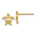 14K Yellow Gold Turtle Post Earrings A287