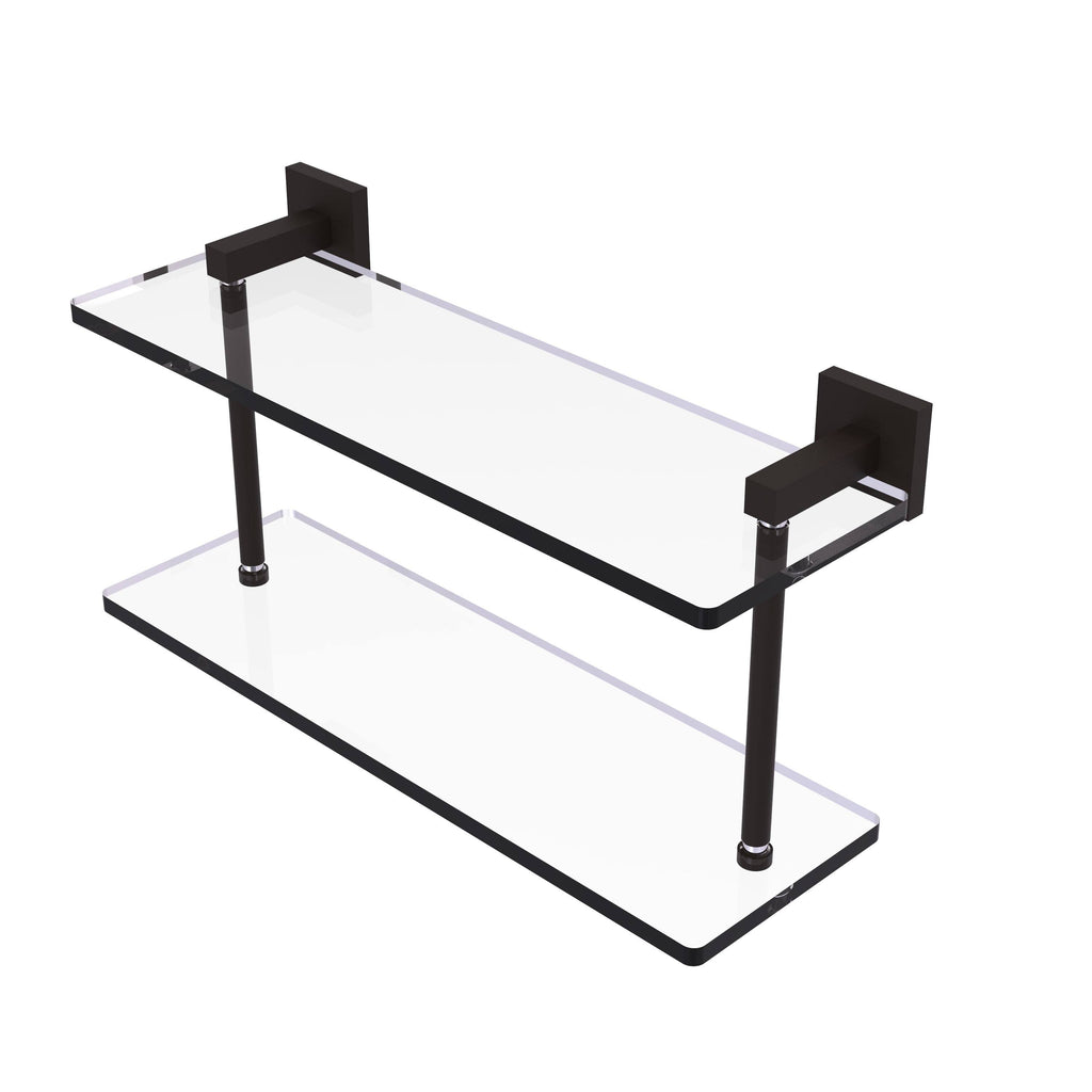 22 inch Two Tiered Glass Shelf Oil Rubbed Bronze V656