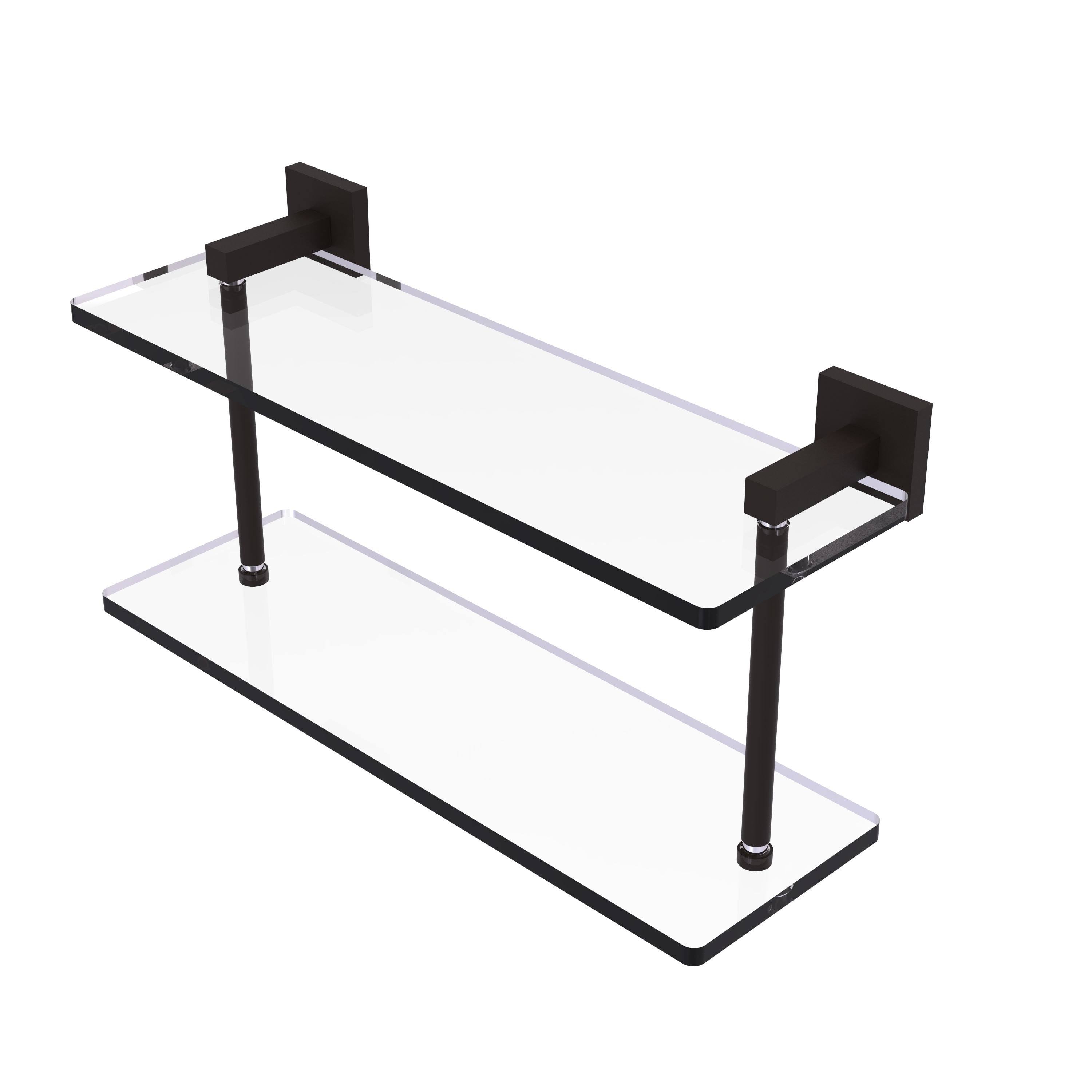 22 inch Two Tiered Glass Shelf Oil Rubbed Bronze V656
