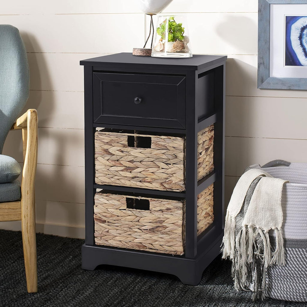 White Storage Cabinet with 1 Drawer & 3 Removable Baskets X64226