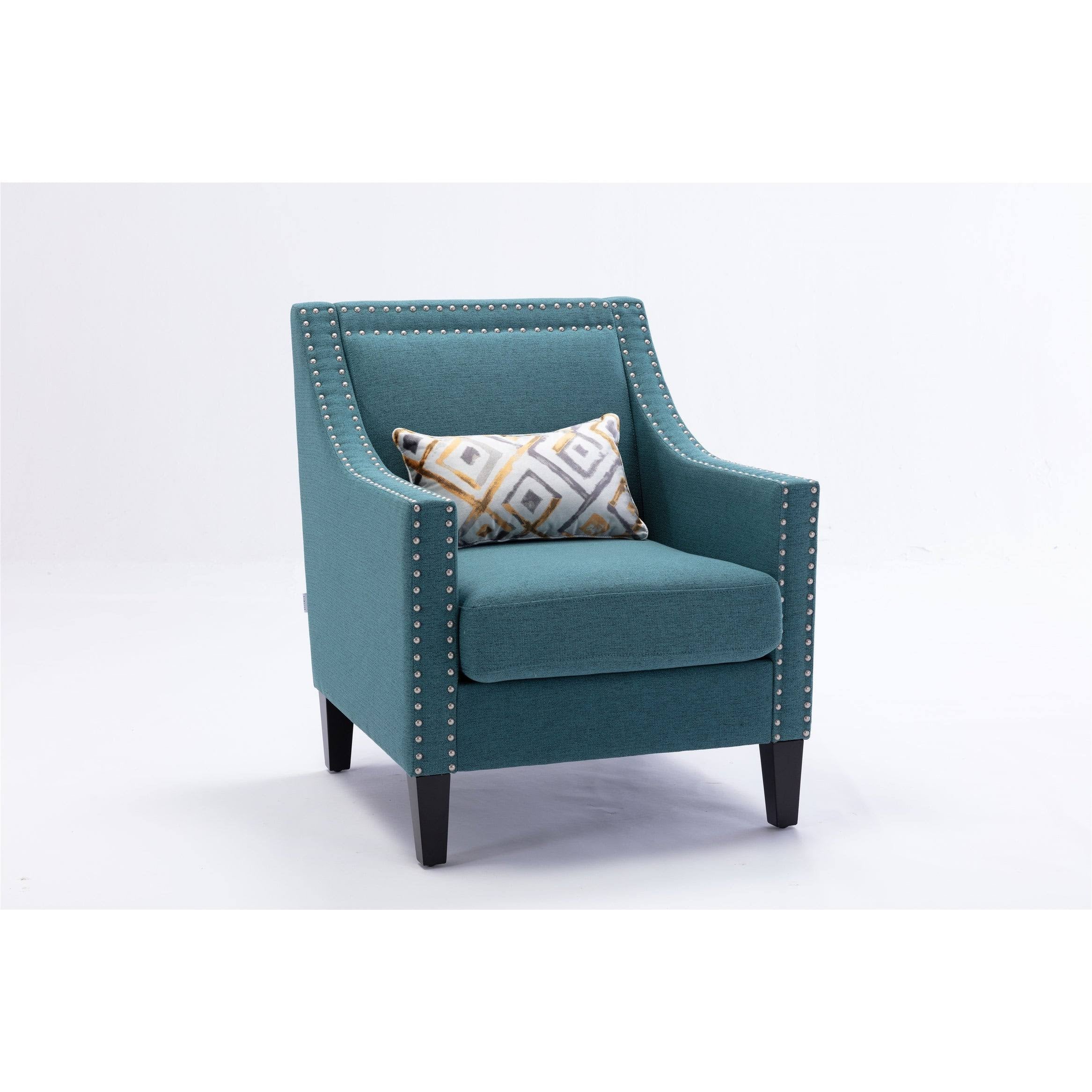 Orange Accent Armchair with Solid Wood Legs E3820