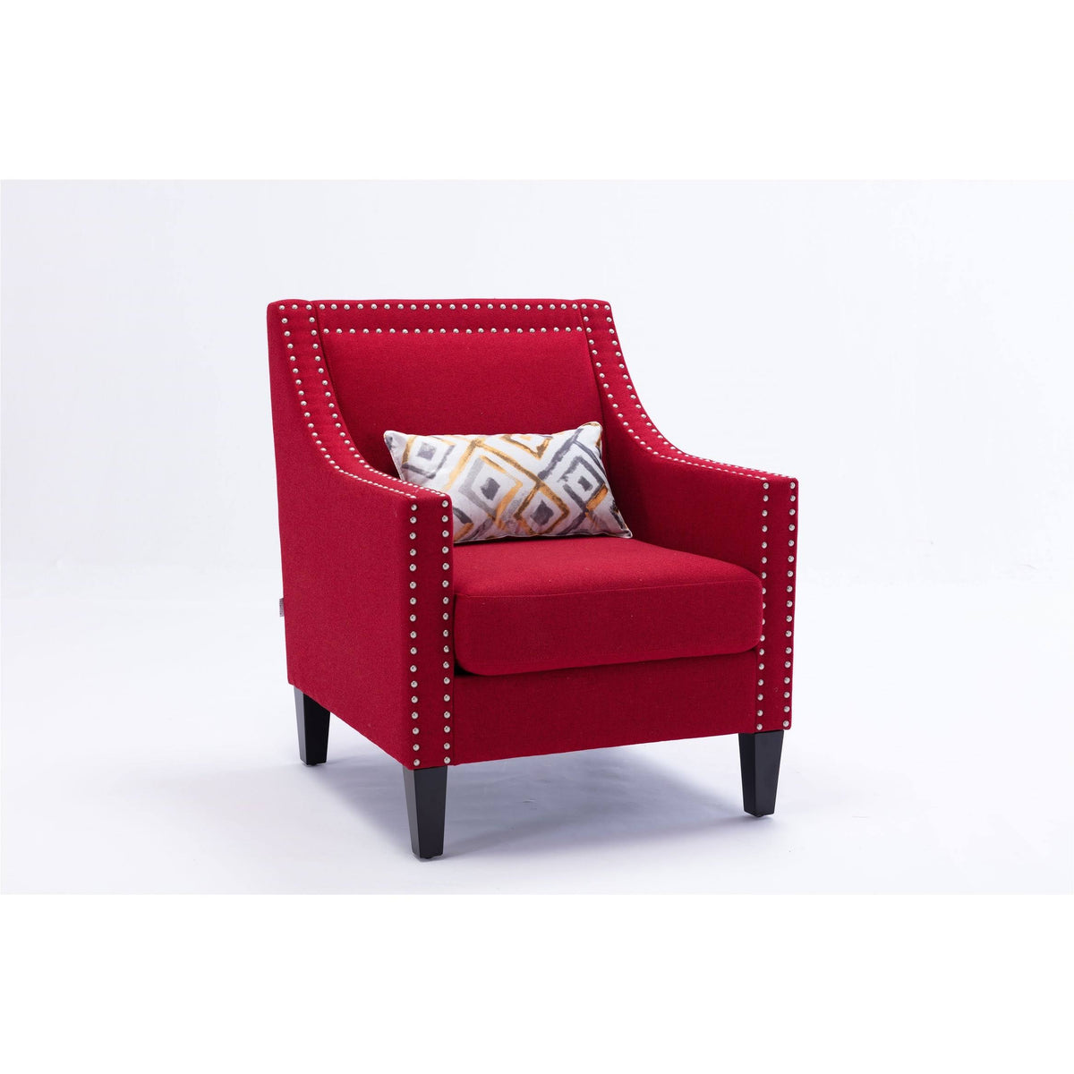 Orange Accent Armchair with Solid Wood Legs E3820