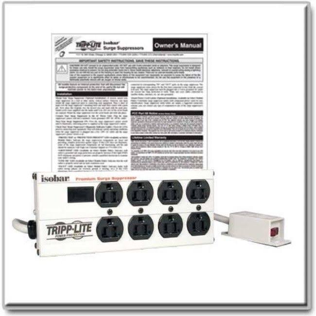 8 Outlet Surge Protector Power Strip with Remote Switch 12ft Cord K369984