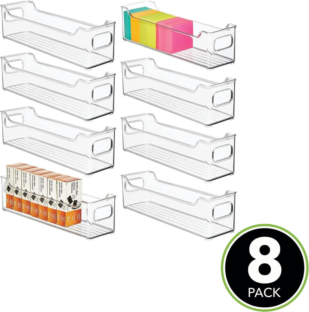 Clear Plastic Storage Bins with Handles 8 Pack D63838