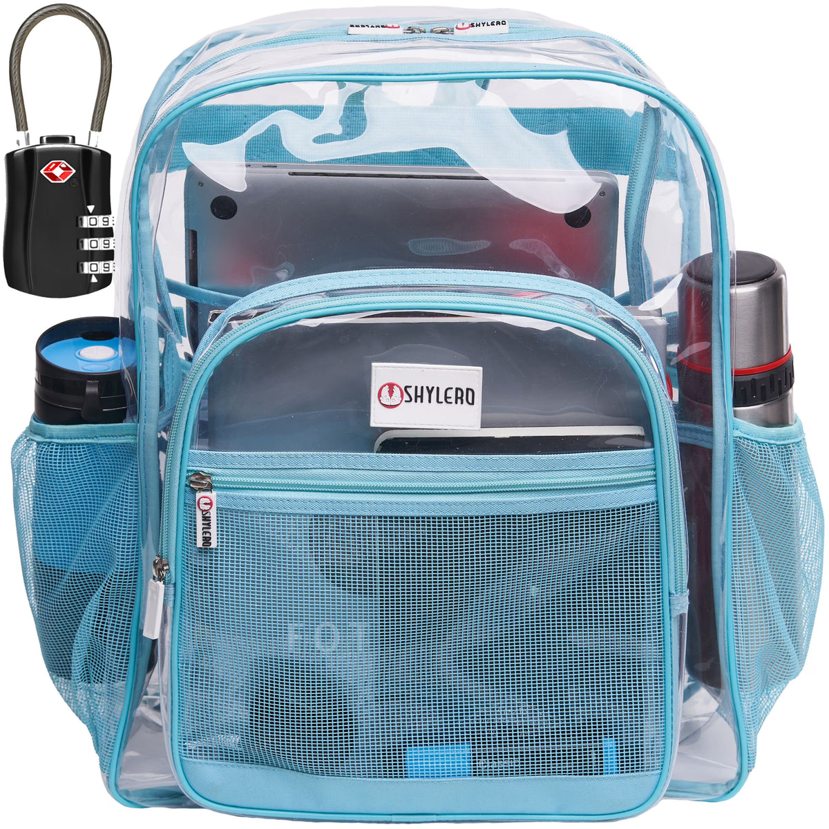 Transparent PVC Clear Backpack XL (32 L) with TSA Lock A623