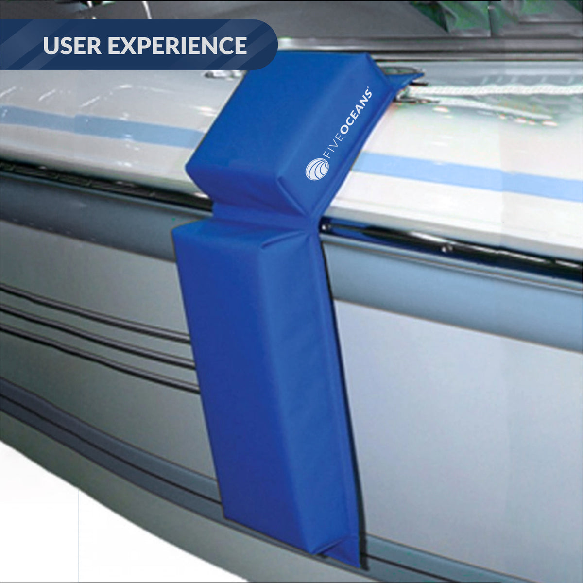 Blue 2-Pack 24-Inch Waterproof PVC Boat Fender with Storage Bag I587